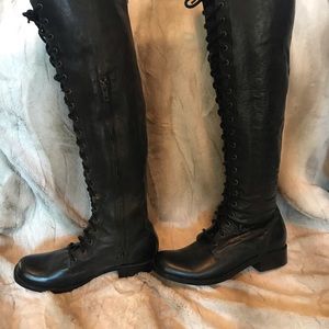 Gee WaWa tall lace up leather boots size 10